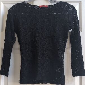 Carolina Herrera Black Lace Blouse